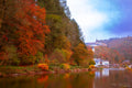 Vianden Autumn & River Reflections — Alu Dibond Wall Art 90×60cm