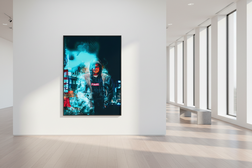 New York Fog & Night Streets — Alu Dibond Wall Art 59.4×84.1cm