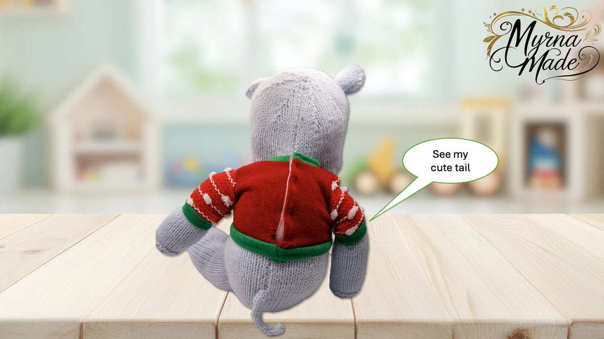 Happy Hippy Hippo – Hand-Knitted Plush Toy
