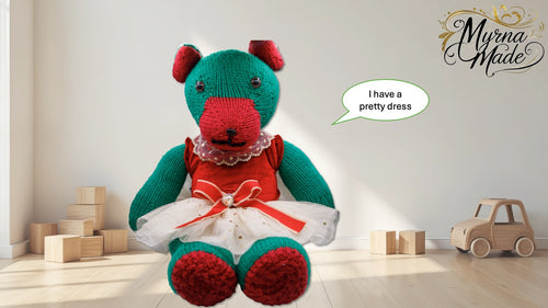 Holly berry teddy in a dress