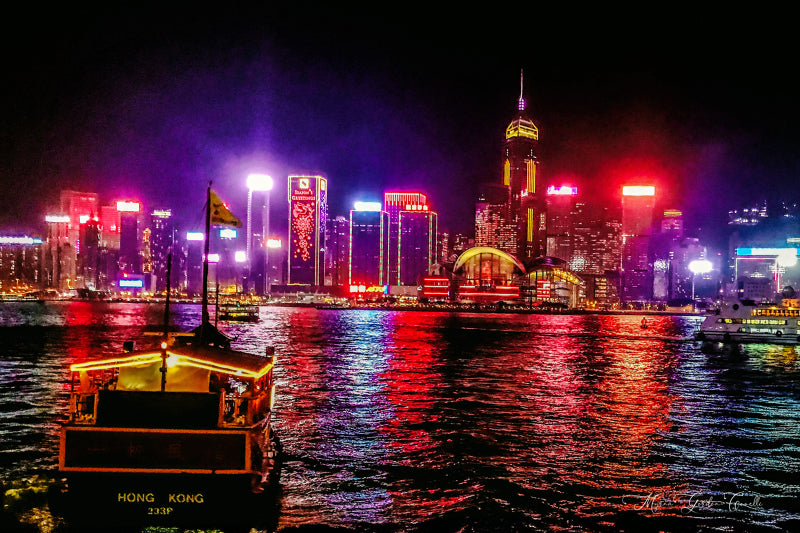 Hong Kong Lights & City Reflections — Fine Art Print 90×60cm