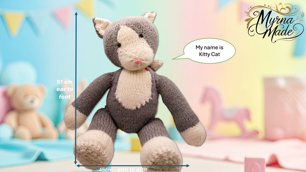 Knitted Teddy alled Kitty cat
