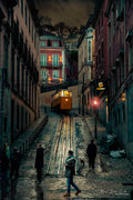 Lisbon Tram & Golden Streets — Fine Art Print 70×105cm