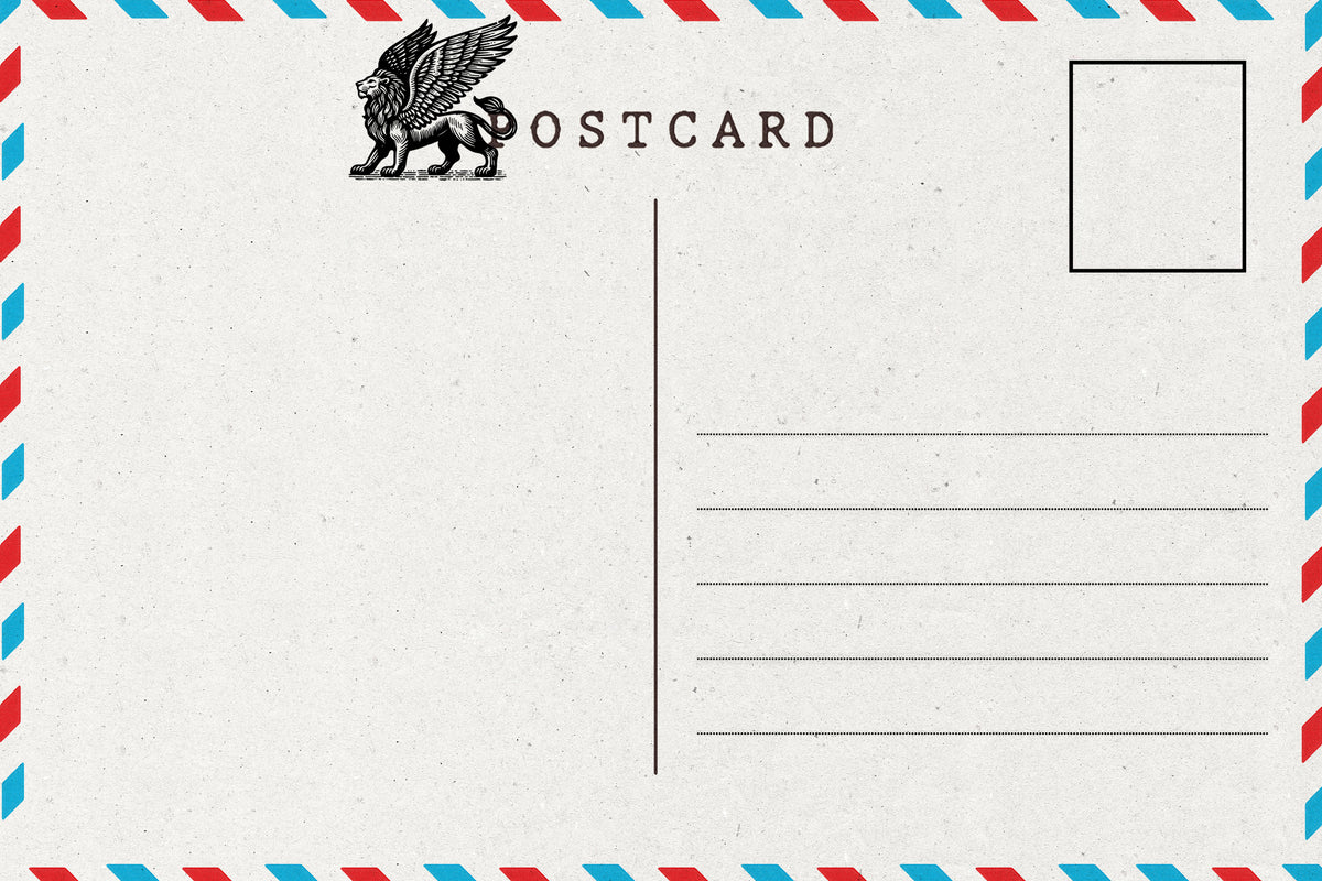 A Glimpse of Venice postcard back design
