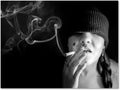 Smoke & Shadows — Black & White Canvas Wall Art 80×60cm