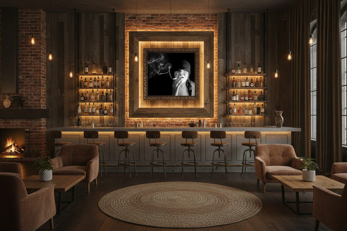 Smoke & Shadows — Black & White Canvas Wall Art 80×60cm