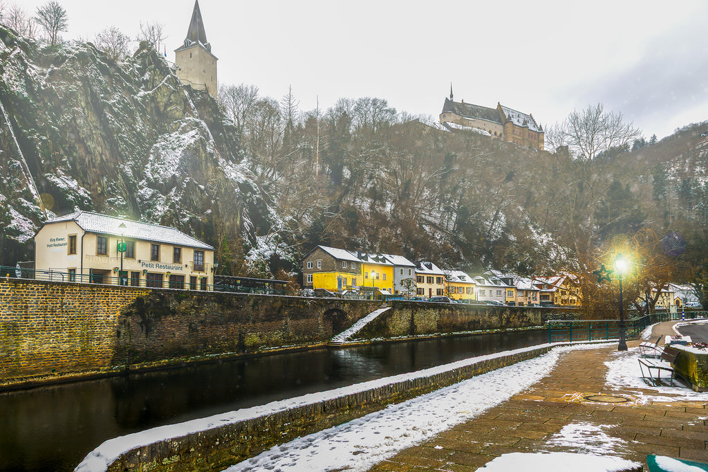 Vianden Winter Snow Day — Alu Dibond Fine Art Print 90×60cm
