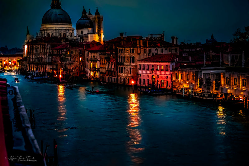 Venice Canal & Midnight Reflections — Fine Art Print 45×30cm