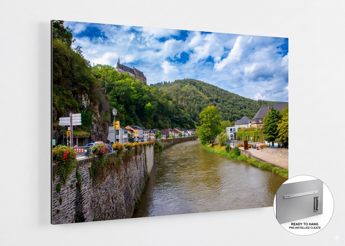 Vianden Spring & River in Bloom — Alu Dibond Wall Art 90×60cm