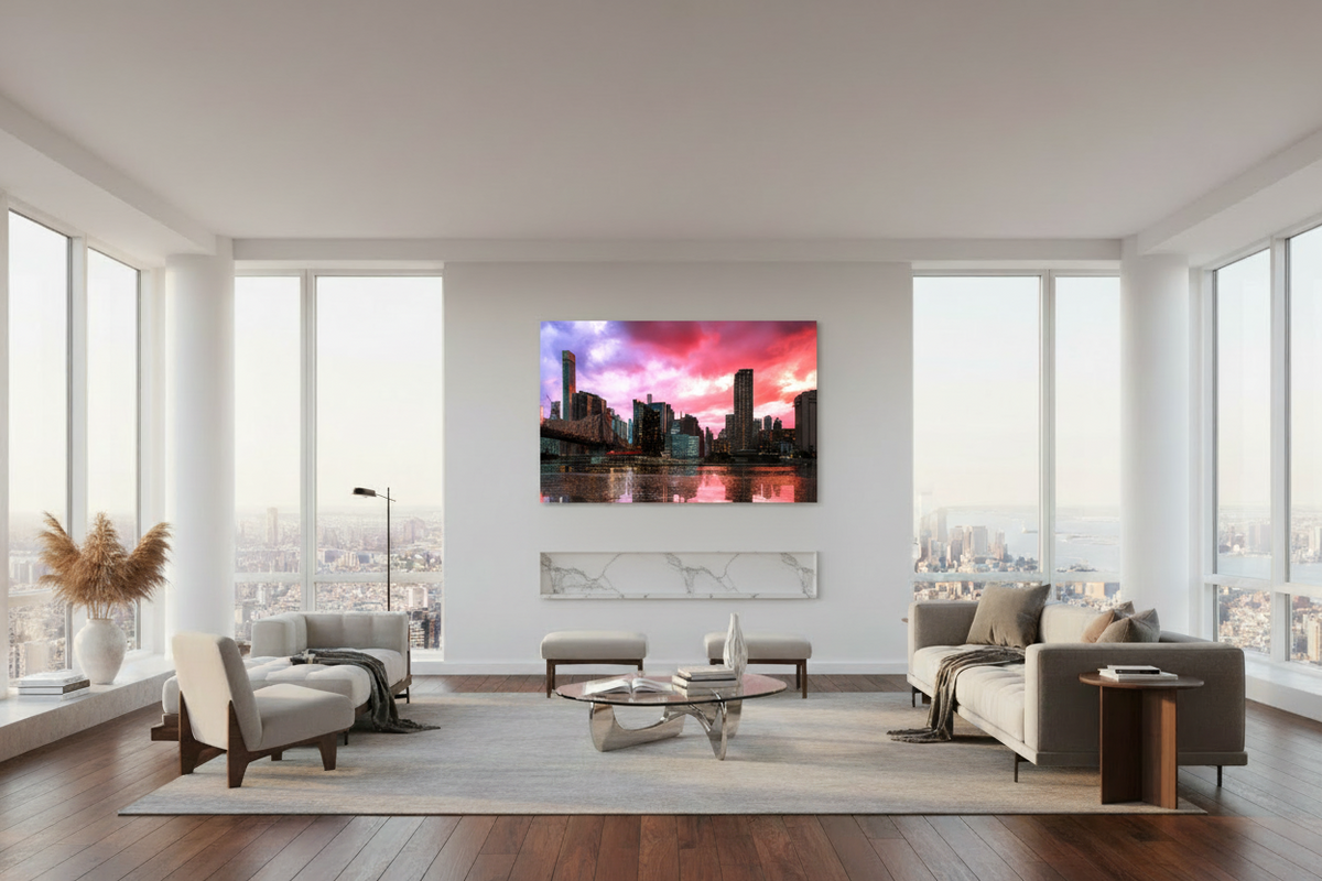 New York Pink & City Glow — Fine Art Print 75×50cm