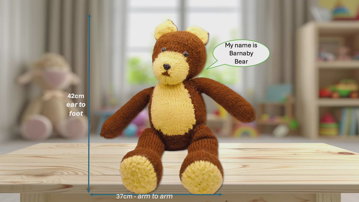 Barnaby Bear – Handmade Knitted Teddy