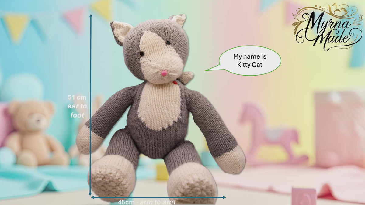 Kitty Cat – Hand-Knitted Plush Cat | Seasonal Interchangeable Plush