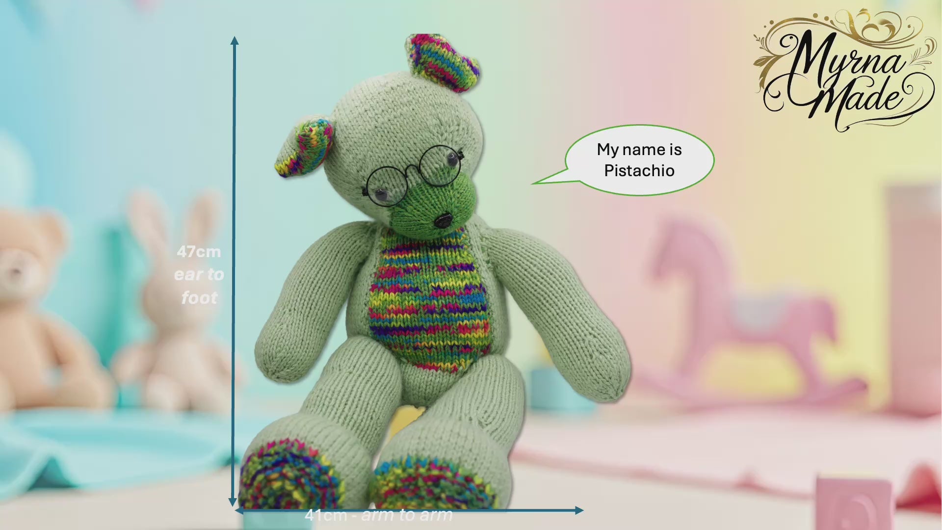 Knitted teddy bear Myrna Made