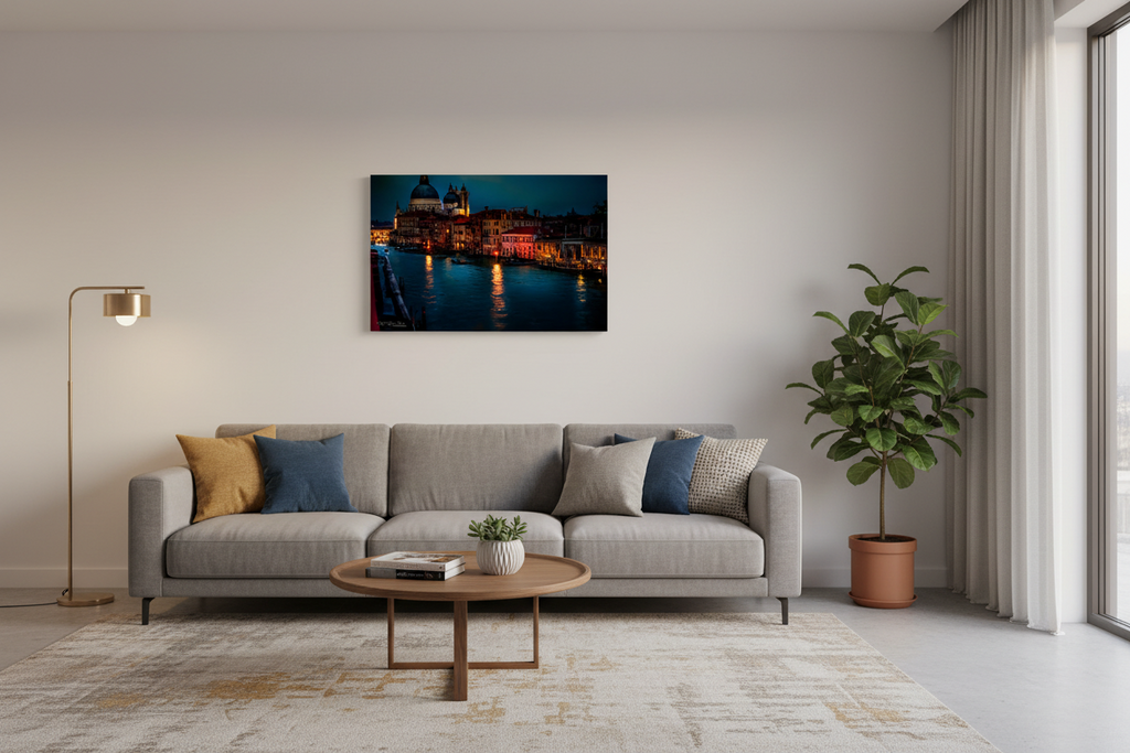 Venice Canal & Midnight Reflections — Fine Art Print 45×30cm