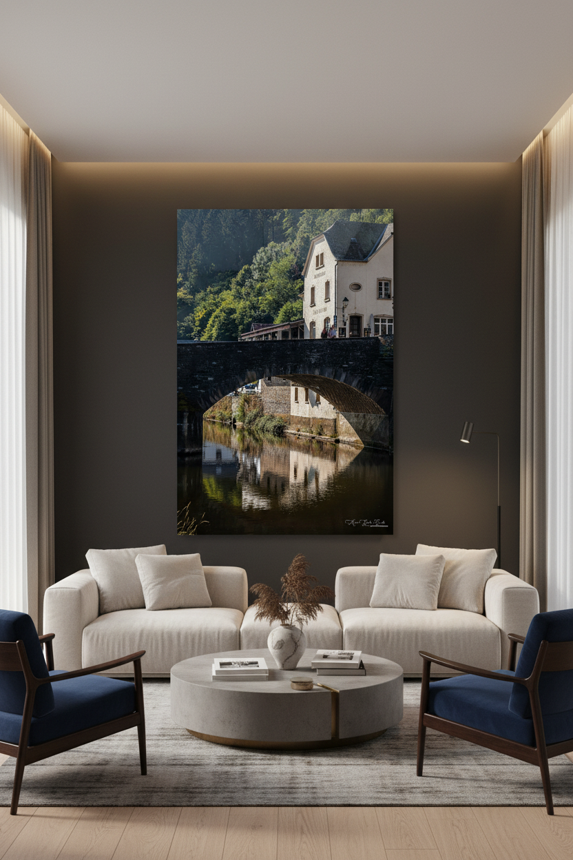 Vianden Bridge Glossy Alu Dibond Mockup